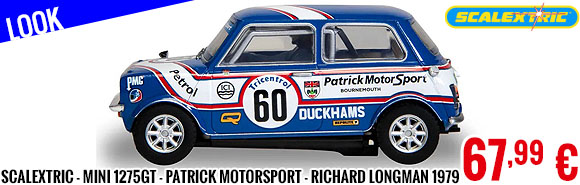 Look - Scalextric - Mini 1275GT - Patrick Motorsport - Richard Longman 1979