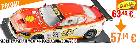 Soldes - Slot.it - Maserati MC GT4 N°66 - Laguna Seca 2015
