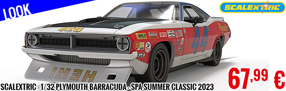 Look - Scalextric - 1/32 Plymouth Barracuda - Spa Summer Classic 2023